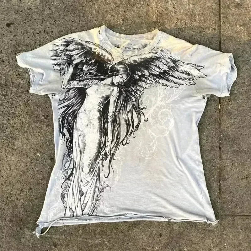 Men’s Y2K Gothic Skull Graphic Shirt