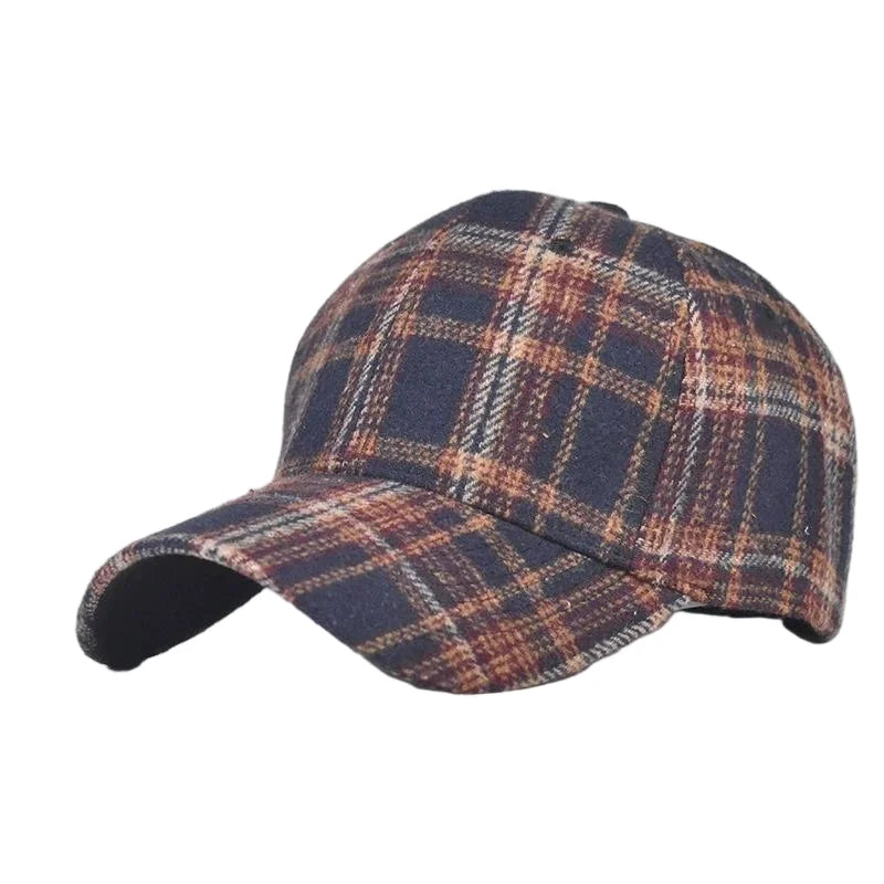 Unisex Checkered Baseball Cap with Adjustable Strap