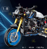 HUIQIBAO 1:8 Classic Motorbike Building Blocks High-tech Model Moto City Racer Bricks Toy for Kid Boy Children Adult MOC Car Set