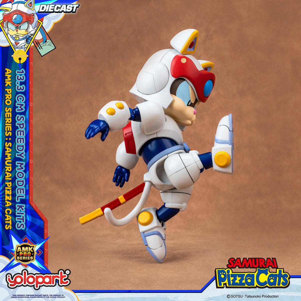 YOLOPARK 13.3cm Samurai Pizza Cats AMK PRO Series Speedy Model Kit TOY Gift For girl boy