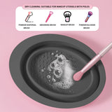 USA-Made Silicone Makeup Brush Cleaner Pad & Foldable Cleaning Bowl