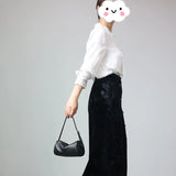 Full Grain Leather Soft Balck Small Size Crossbody Bags For Women Luxury Adjustable Shoulder Strap Underarm Bag Portable Handbag