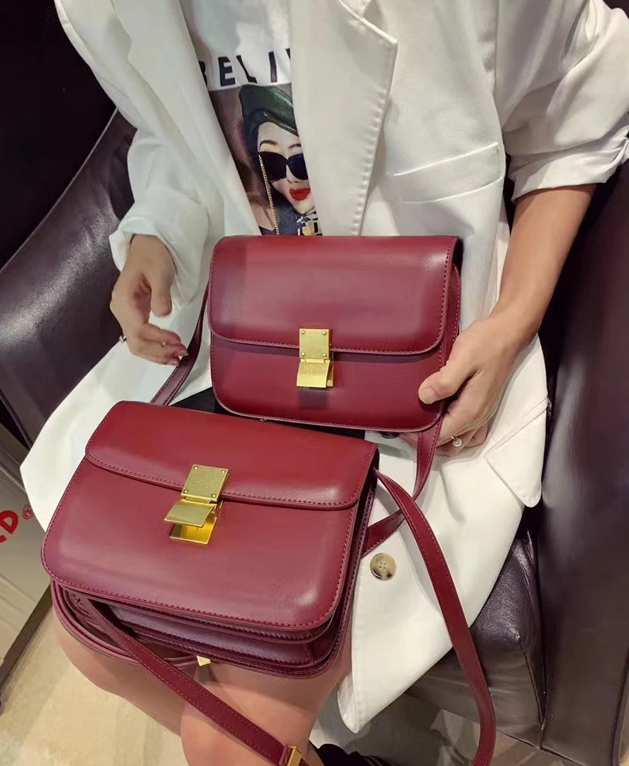 Women’s Genuine Leather Shoulder Bag 2025 Trend Brand Small Square Bags Luxury Designer Handbag Fashion Messenger BagsTofu Bags