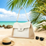 Summer 2026 Women's Raffia Woven Tote Bag Split Leather Crossbody Straw Messenger Bag Grass Weaving Shoulder Bag for Ladies New