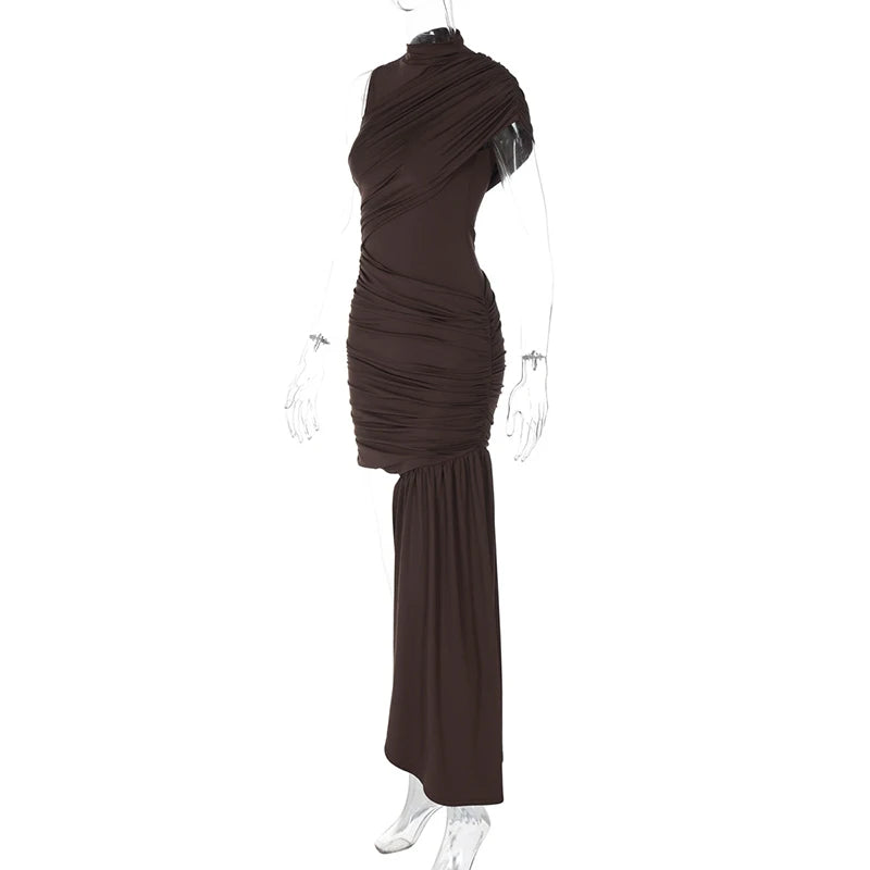 Elegant Ruched Sleeveless Mini Dress