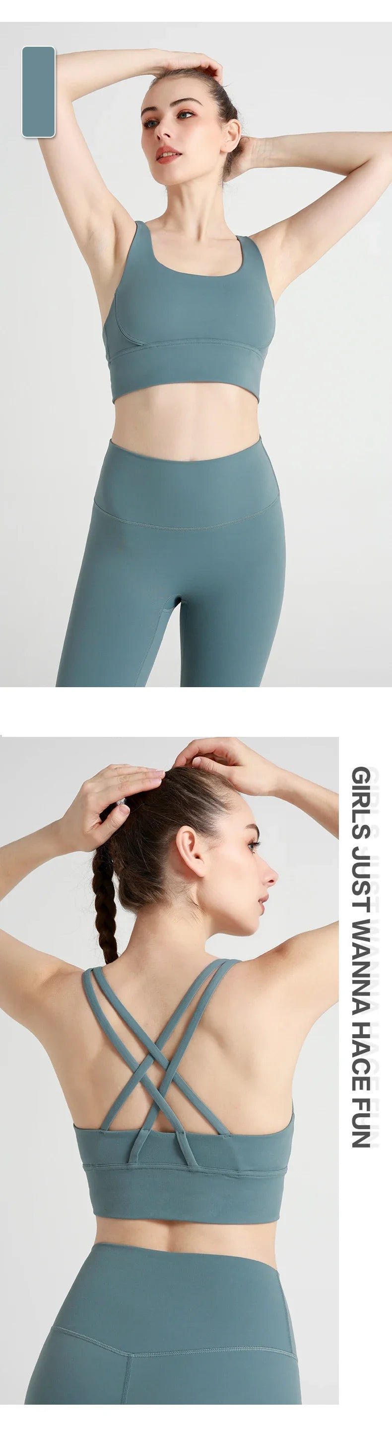 Women's Cross-Back Yoga Sports Bra