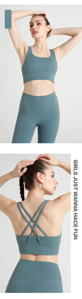 Women's Cross-Back Yoga Sports Bra