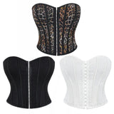 Leopard Print Strapless Corset Crop Top - USA Made Quality