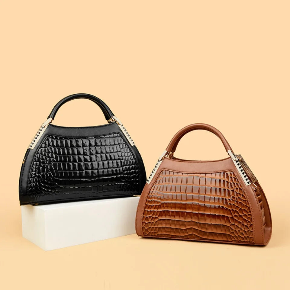 Alligator Patent Leather Shoulder Crossbody Hand Bags for Women Brand Luxury Handbags Women Bags Designer Hobos Two Layers Sac