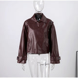 Chic Stand Collar Leather Jacket