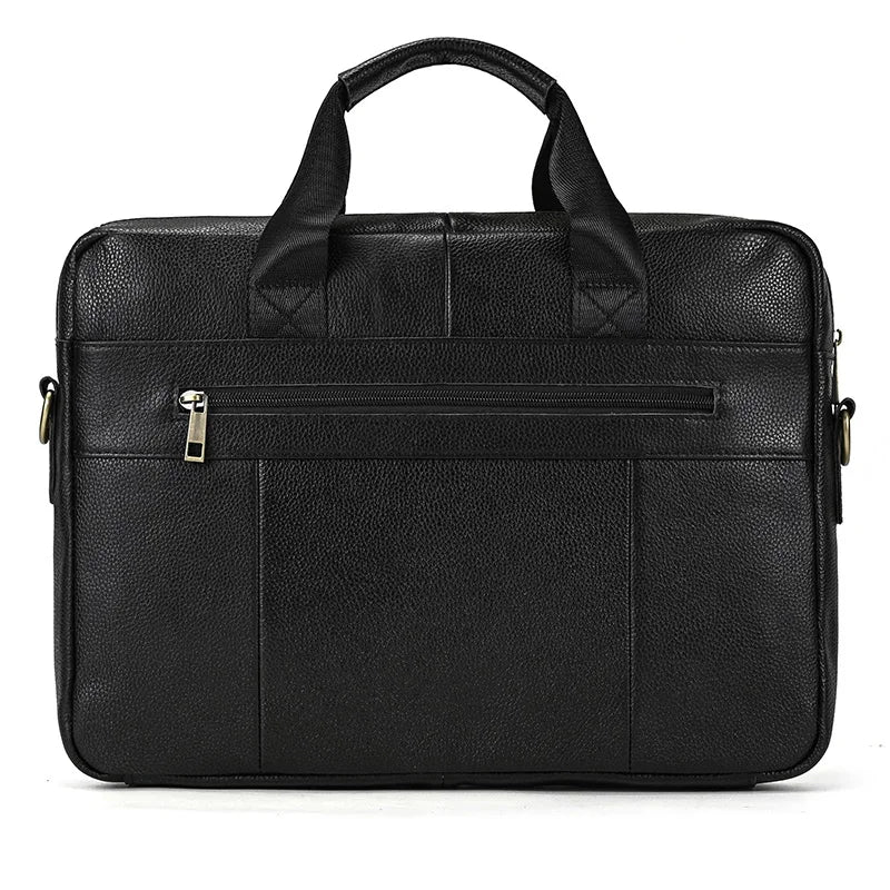 Genuine Leather Briefcase Bag for 15.6 inch laptop computer bag cowskin handbag for men male leather crossbody shoulder bag