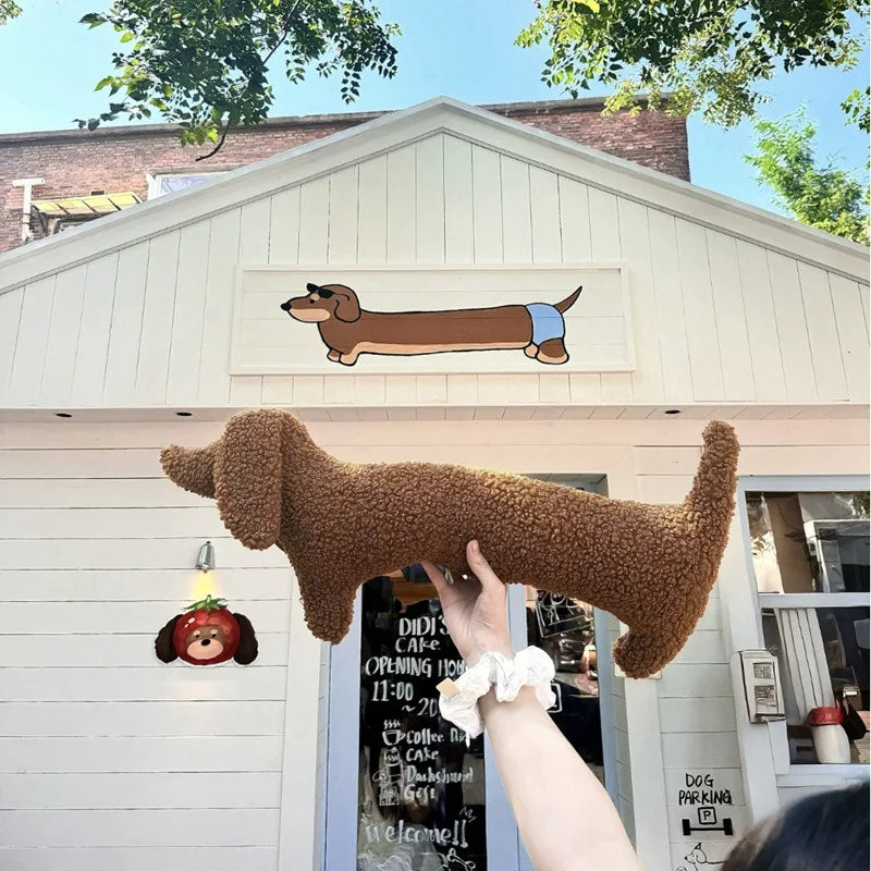 2025 Cartoon Animal Dachshund Pillow Plush Sausage-shaped Pillow Cute Cushion Nap Pillow Lumbar Pillow Bedroom Neck Pillow