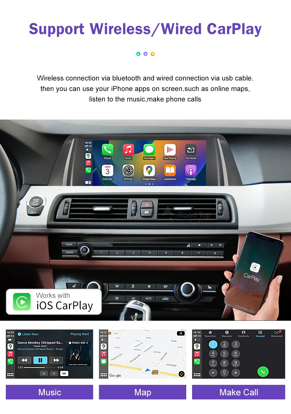 BMW 5 Series F10/F11 Multimedia Touch Screen | CarPlay & Android Auto