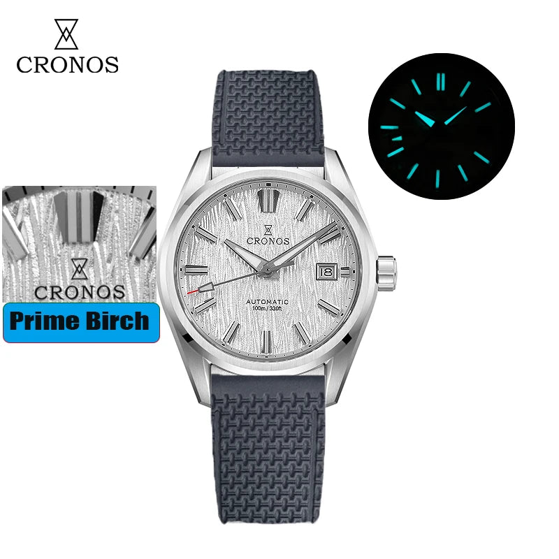 Cronos New 39mm Texture Luxury Men Business Dress Watches SW200 Automatic Mechanical Waterproof 100m L6037M