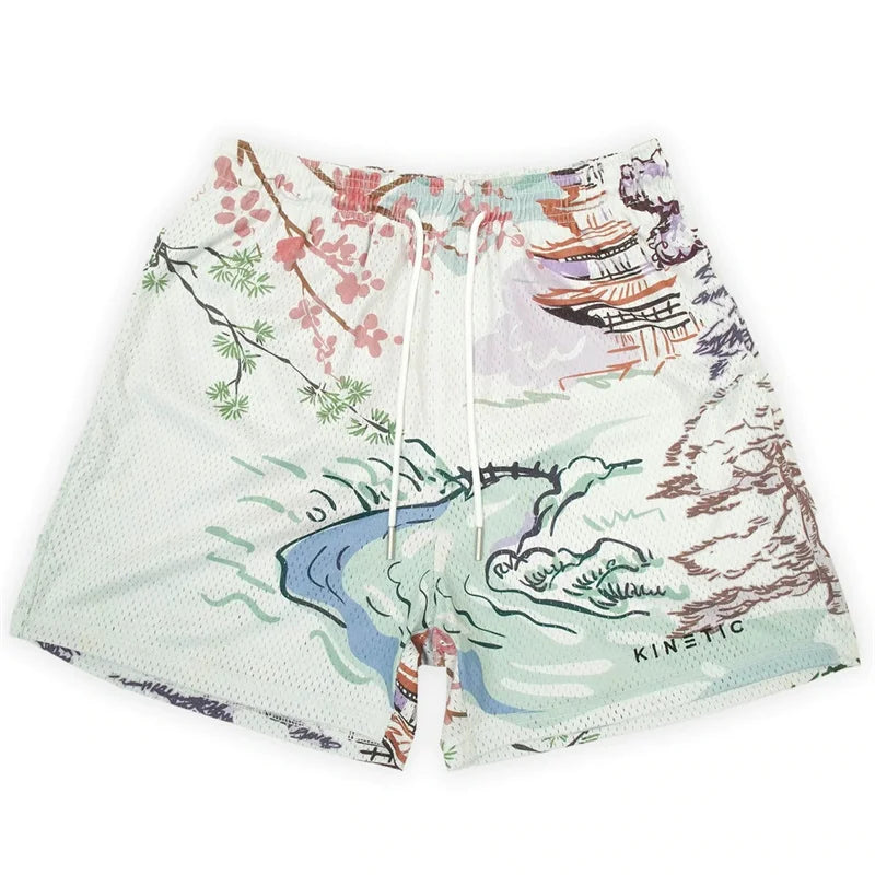 Rose Embroidered Hip Hop Shorts