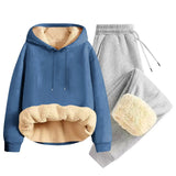 Thickened Lamb Velvet Hoodie & Jogger Set