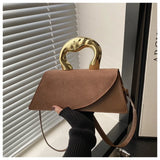 New Minimalist Design Shoulder Bag for Women Light Luxury Large Capacity Casual Metal Hand-held Crossbody Bags Female Handbag