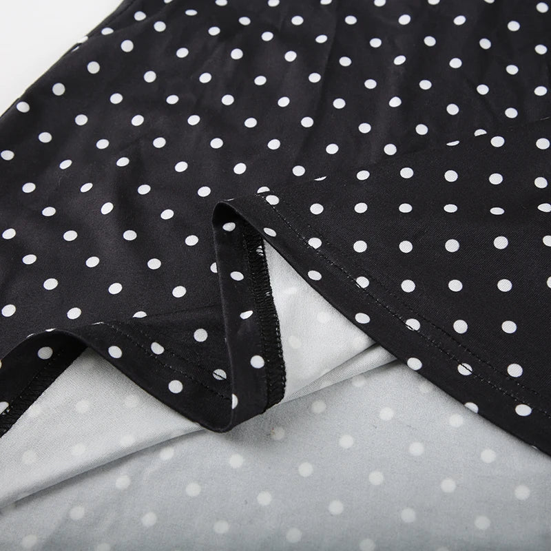 Polka Dot Halter Backless Mini Dress