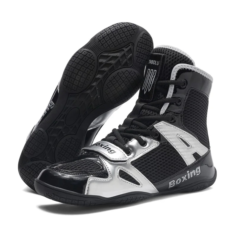 Wrestling Shoes Men 2025 High Top Professional Breathable Mesh Boxing Shoes Wrestling Fighting Sanda Weightlifting Squat Shoes