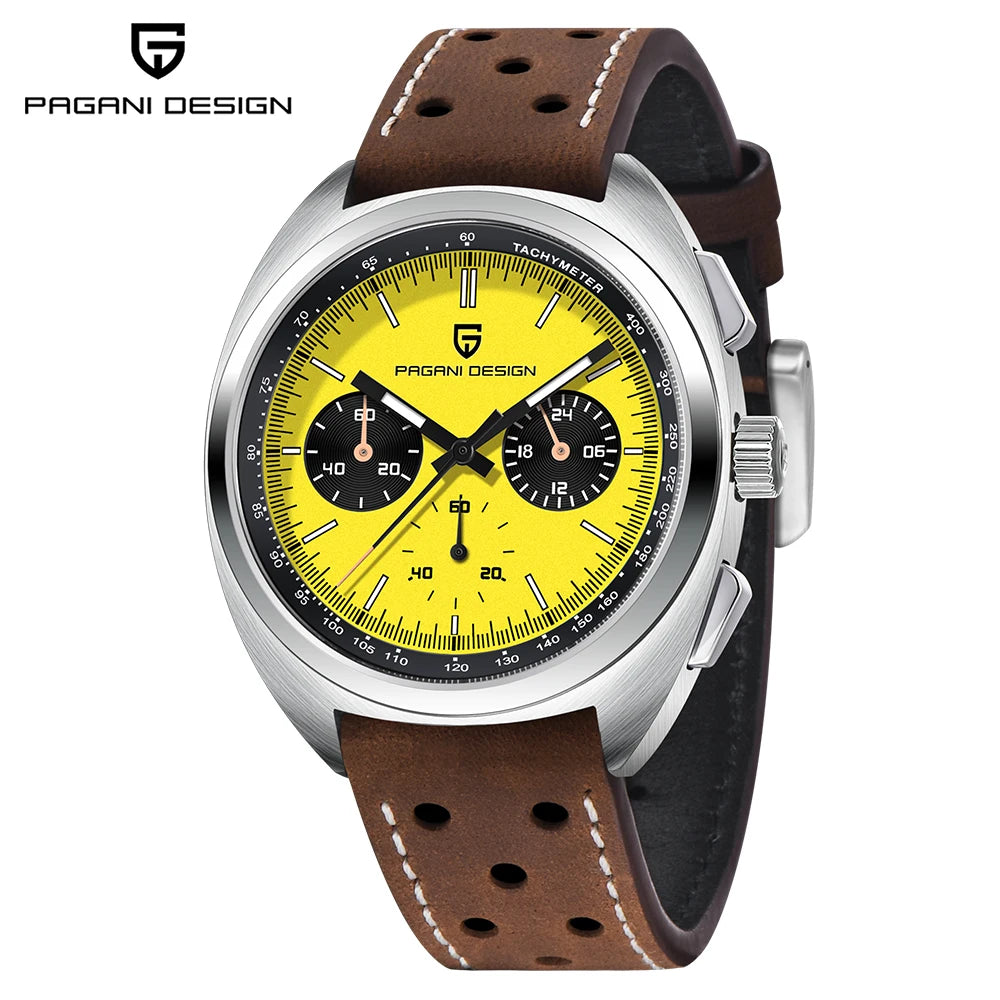 2026 New PAGANI DESIGN Turtle Back Luxury Quartz Watch for Men Fashion Sports Chronograph Men's Watch Luminous Leather strap