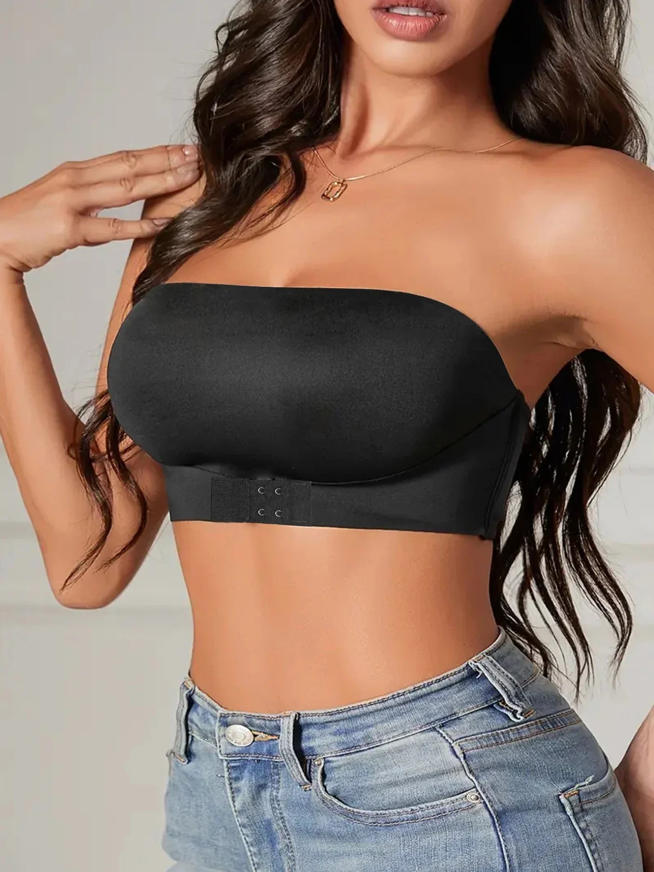 Women's Seamless Strapless Front-Button Wire-Free Bra