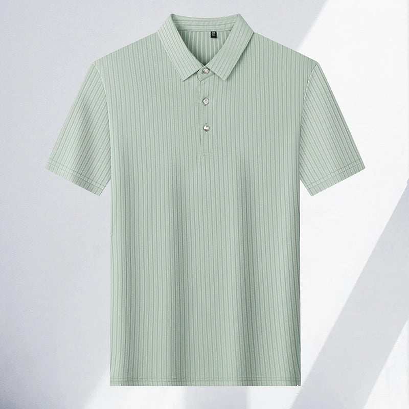 Men's Striped Polo Shirt – Breathable Summer Style