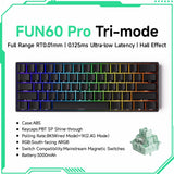 Akko MonsGeek FUN60 Mechanical Keyboard Magnetic Switch 60% Gaming Keyboards Rapid Trigger 0.01mm 8K ARGB HE/TMR Custom Keyboard