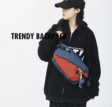 Unisex Nylon Panelled Crossbody Chest Pack