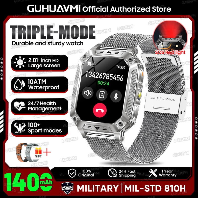 2026 Military-Grade Outdoor Sports Smartwatch 1400mAh