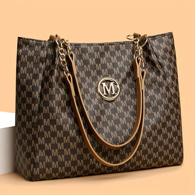 Women's Vintage Letter Tote Shoulder Bag
