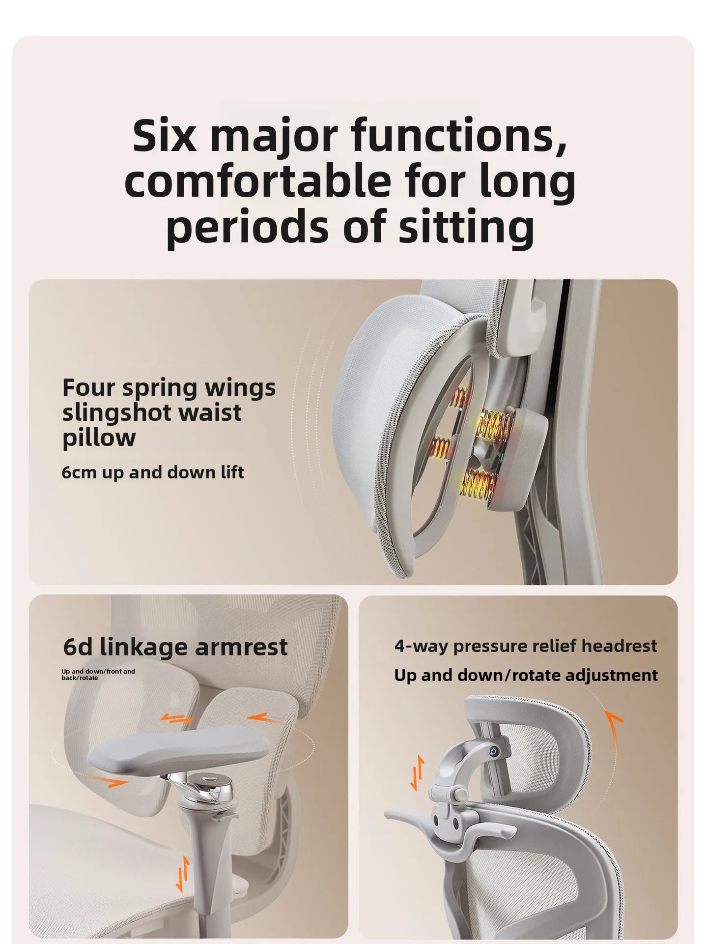 Ergonomic Gaming Chair with 6D Armrest & Lumbar Support