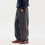 Men's Colorblock Wide-Leg Pants