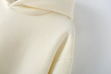 HH Women Solid Casual Sweatshirt Pant Suit Long Sleeve Hooded Fleece Pullover Coat Loose Straight Trousers Office Lady Sets