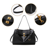 Minimalist Luxury Korean Soft Leather Flap Bag Women Detachable Crossbody Strap Large Capacity Office Daily Commuter Hand Purse