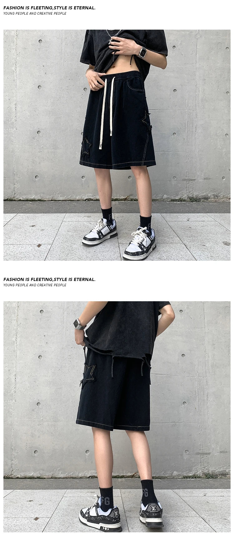 Men’s Vintage Denim Streetwear Shorts