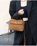 2026 NEW Autumn winter women's Natural Suede leather Crossbody Bag luxury designer Genuine Leather commuting messenger bag
