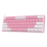 Redragon K617 Fizz 60% Wired RGB Gaming Keyboard, 61 Keys Hot-Swap Compact Mechanical Keyboard Red Switch