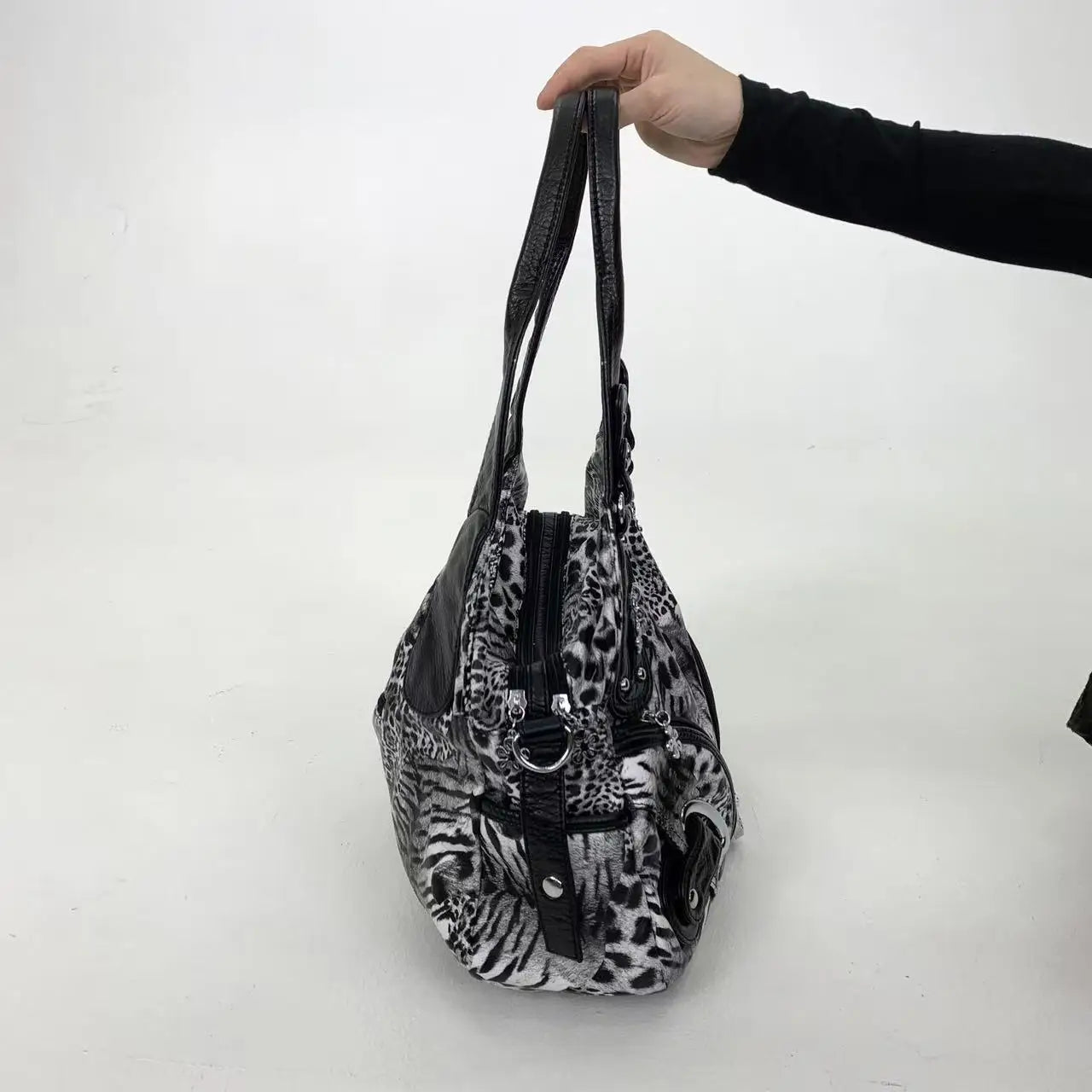 Y2K Leopard Print Shoulder Bag – Vintage Maillard Style