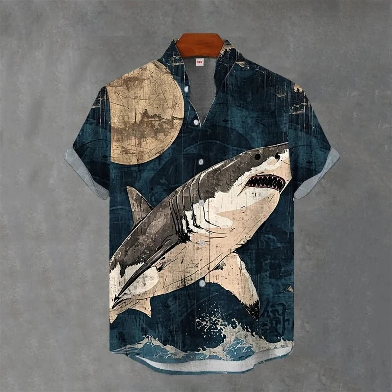 Men’s Japanese Animal Graphic Hawaiian Shirt