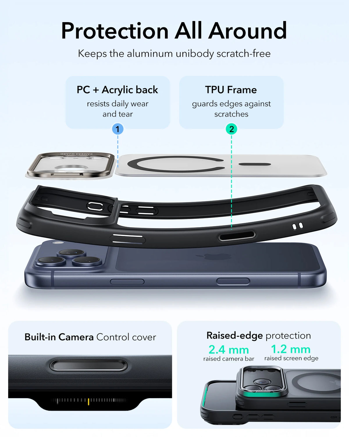 ESR Magnetic iPhone Case with Adjustable Stash Stand