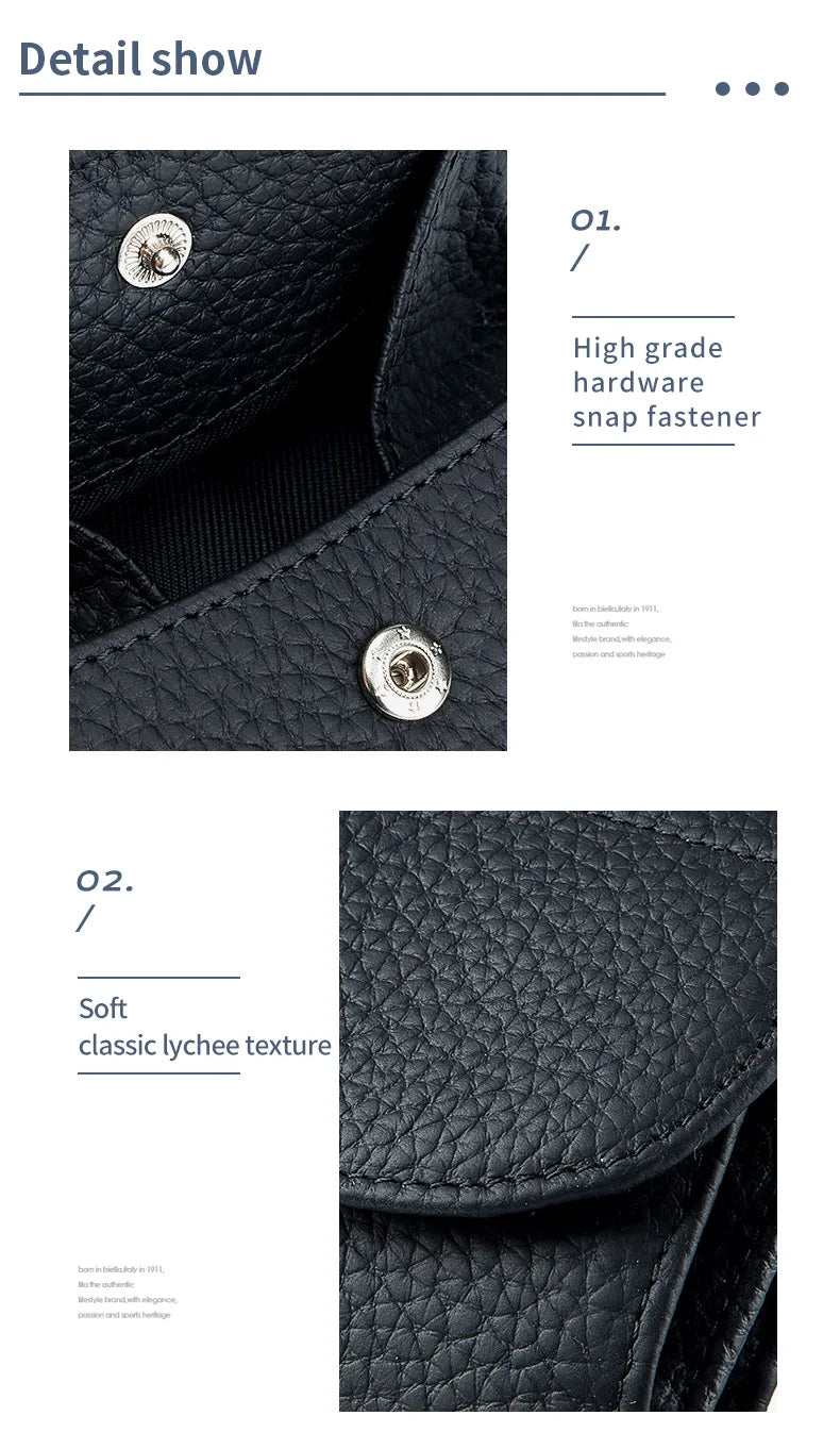 New Women Genuine Leather Mini Wallet RFID Folding Simple Ultra-thin Small Soft Cowhide Wallet Female Card Holder Coin Bags