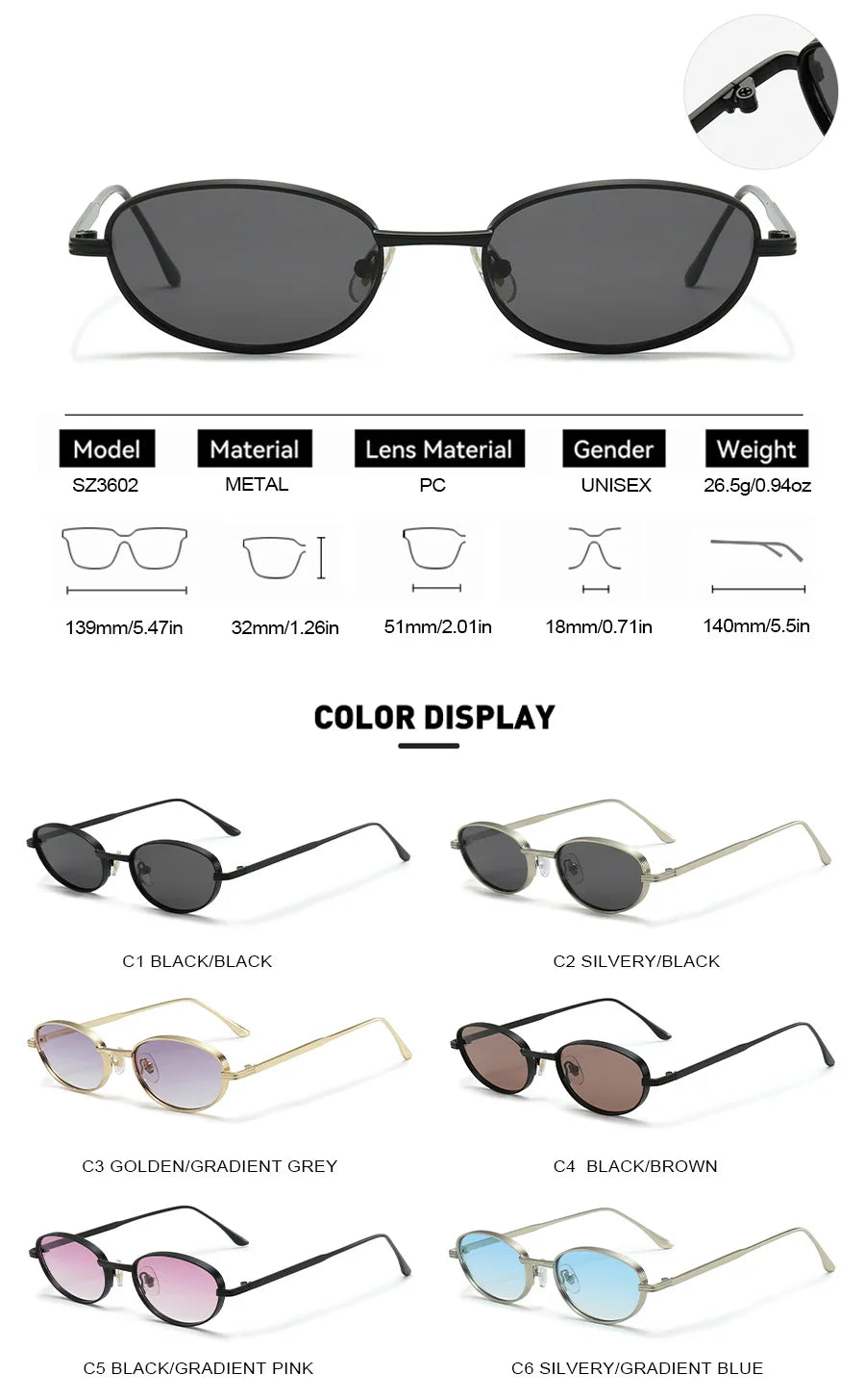 DDDLONG Fashion Small Round Retro Sunglasses Women Classical Vintage Punk Sun Glasses For Men Eyewear Outdoor Shades D609