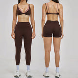 Yoga Sets 2PCS Women's Tracksuit Fitness Outfits Sportswear Workout Set Sports Bra High Waist Leggings Gym Clothing Sports Suits