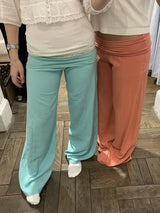 Women's Foldover Low-Rise Straight-Leg Pants