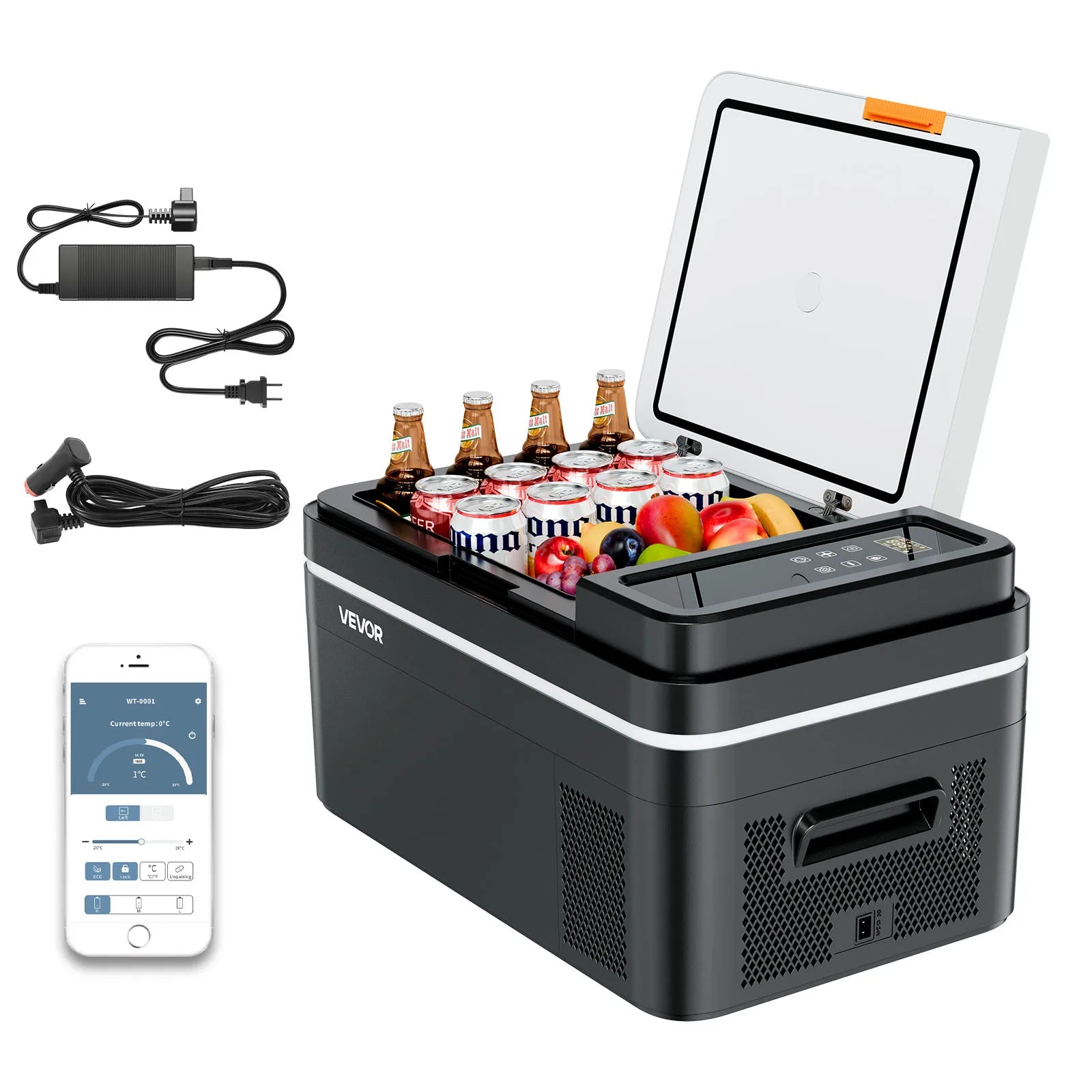 Succebuy 15-55L Portable Cooler Electric Compressor 12V/24V DC 110-240V AC Freezer Refrigerator for Home