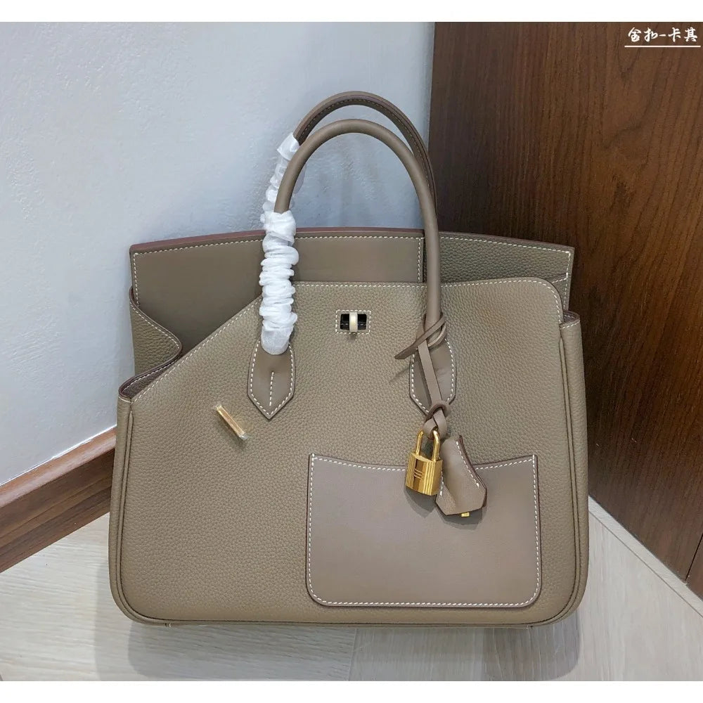 High Texture Handbag New Fashion Temperament Lychee Pattern Irregular Splicing Single Shoulder Messenger Women's Bag Commuting