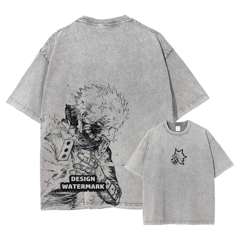 Bakugou Katsuki Vintage Wash Oversized T-Shirt