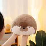 High Quality Cartoon Earphone Seal Sea Otter Plush Toy Ball Round Cushion Throw Pillow for Kids Birthday Gift School Nap Sleep