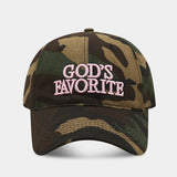 Retro Camo Cotton Baseball Cap with 3D Embroidery