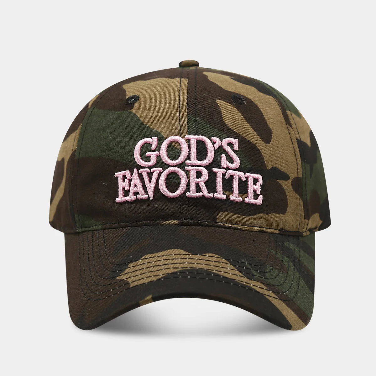 Retro Camo Cotton Baseball Cap with 3D Embroidery